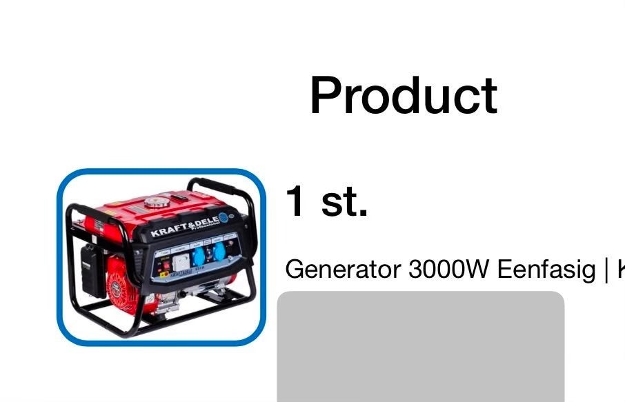KRAFT&DELE Generator 3000W Eenfasig nieuw, Ophalen, Nieuw, Minder dan 5 kVA, Benzine