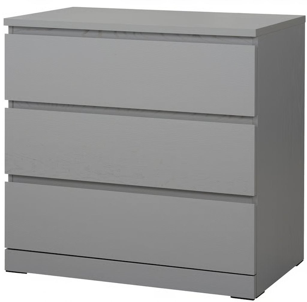 IKEA MALM ladekast 3 lades – grijs – 80x48x78 cm, Ophalen, Overige materialen, 50 tot 100 cm, Zo goed als nieuw