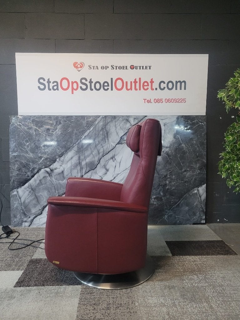 Staopstoel Prominent Toscana Rood met draaiplateau, Minder dan 50 cm, Minder dan 75 cm, Leer, Ophalen of Verzenden
