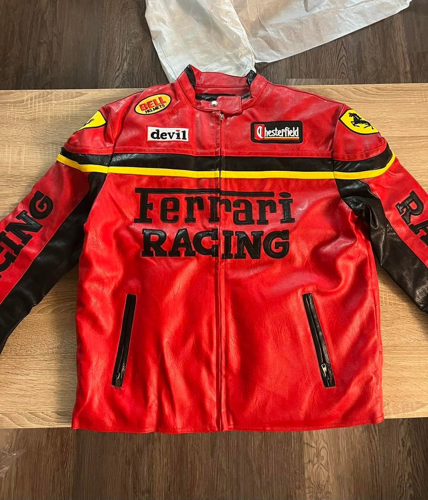 Enzo Ferrari Racing jas (maat S) – leder look F1, Ophalen of Verzenden, Zo goed als nieuw, Maat 46 (S) of kleiner, Rood