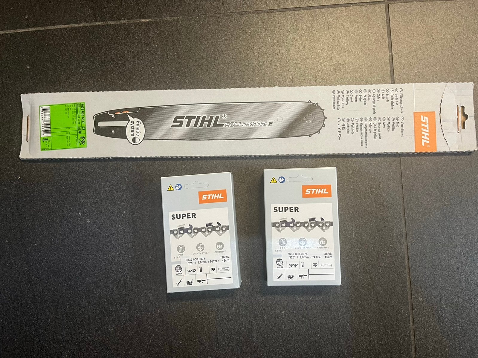 Stihl zaagblad 45cm 325 + 2 kettingen nieuw!, 70 mm of meer, Kettingzaag, Nieuw, Ophalen of Verzenden