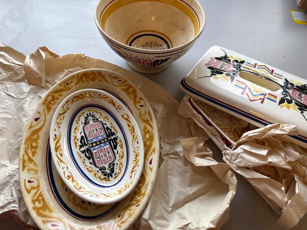 Vintage Calvé Delft Aangeboden Olie Fabrieken Servies, Ophalen