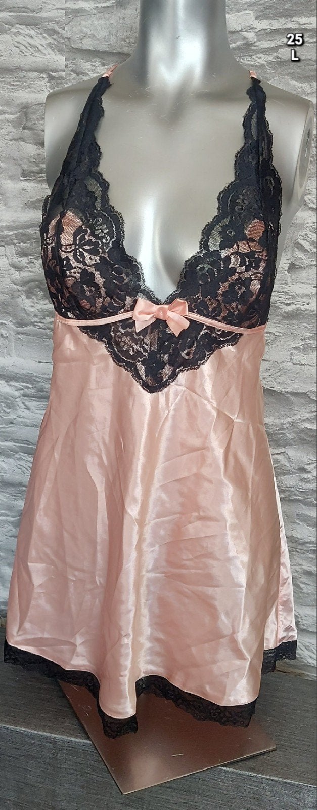 Sexy Roze satijnen slipdress met kant-L, Hunkemöller, Ophalen of Verzenden, Roze, Nachtkleding