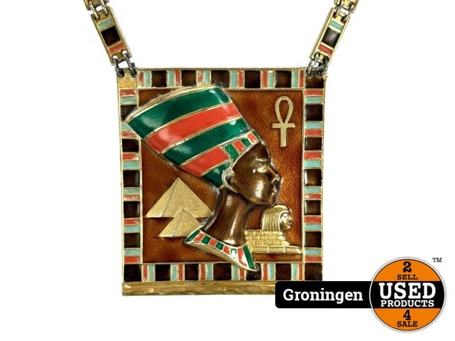 D'orlan ketting met Geëmailleerde hanger (Koningin Nefertiti, Sieraden, Tassen en Uiterlijk, Flex Ltd., Zo goed als nieuw, https://flex.com/contact-us