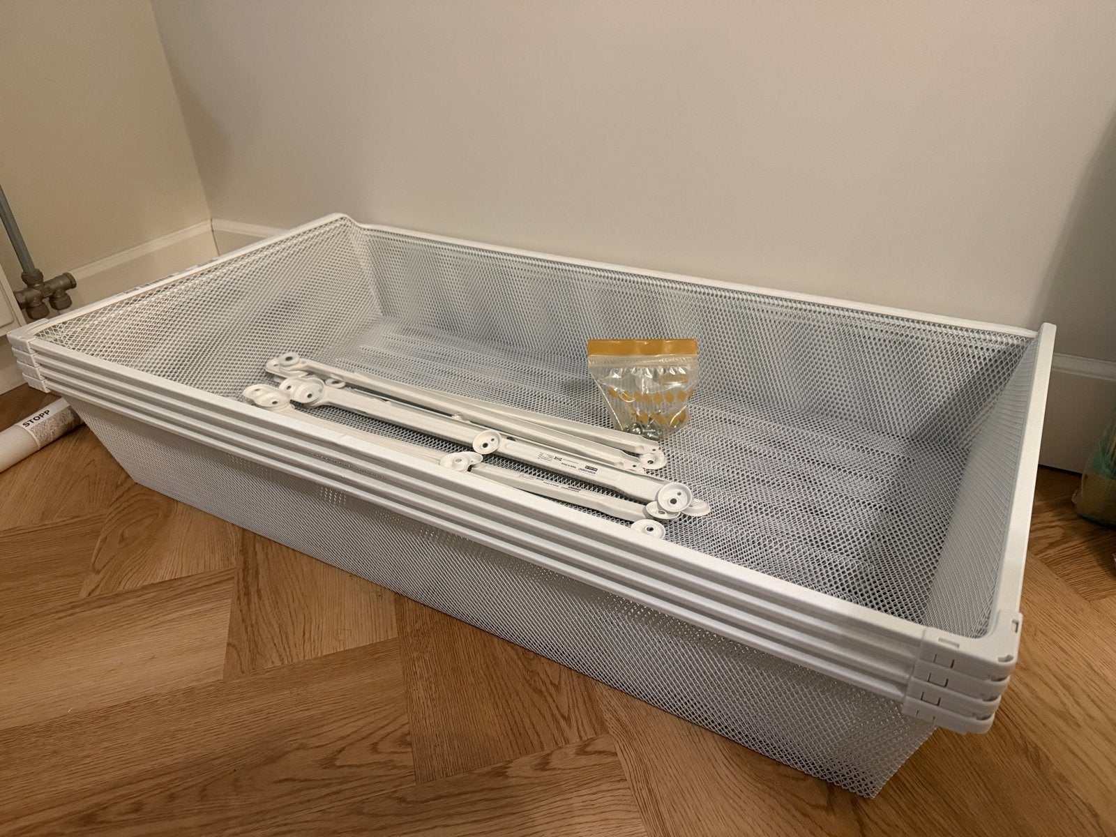 4x IKEA Komplement lades met geleiders, 100x58, wit, Ophalen, 50 tot 100 cm, Zo goed als nieuw, 3 of 4 laden