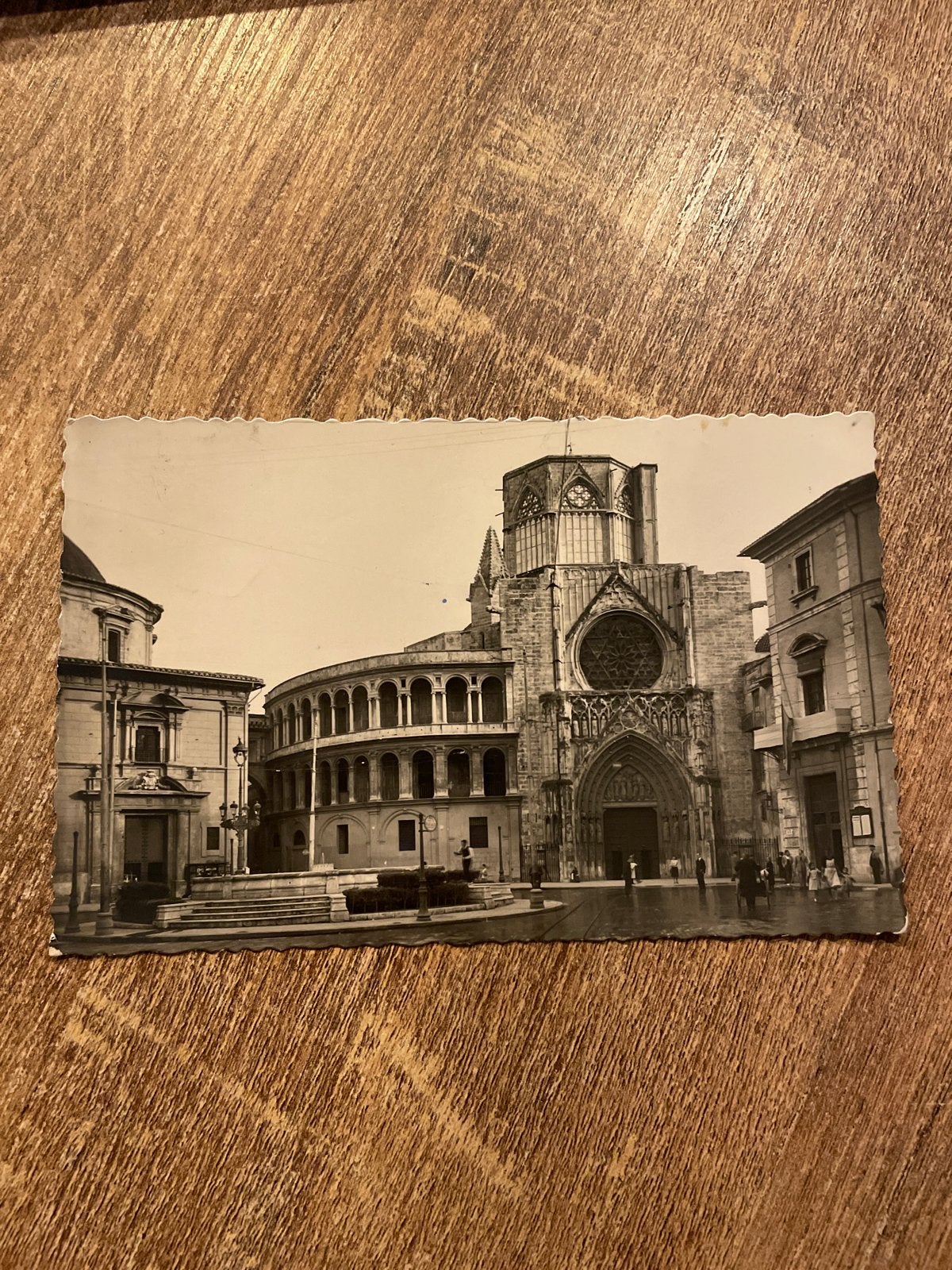Oude ansichtkaart Valencia Kathedraal - Gelopen, Ophalen of Verzenden, 1940 tot 1960, Gelopen, Spanje