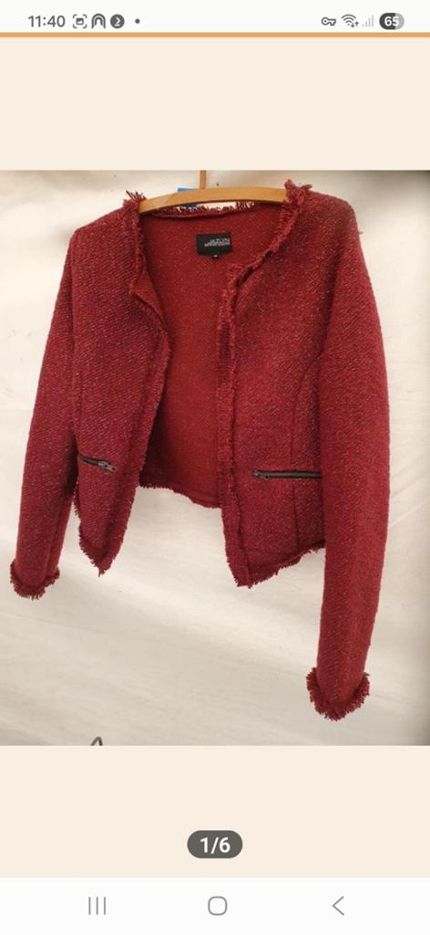 Bordeaux rood vest van JAZLYN/glitter vest, Kleding | Dames, Truien en Vesten, Nieuw, Maat 42/44 (L), Overige kleuren, Ophalen of Verzenden