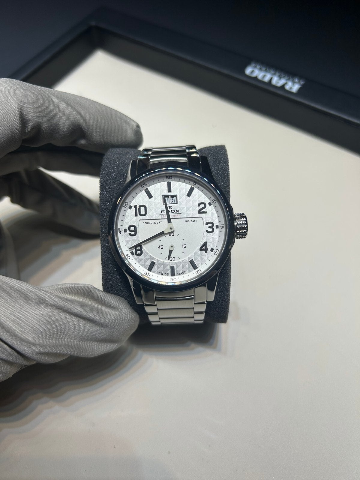 Edox WRC Rally Timer Big Date 64009 3 AIN, Overige merken, Staal, Polshorloge, Nieuw