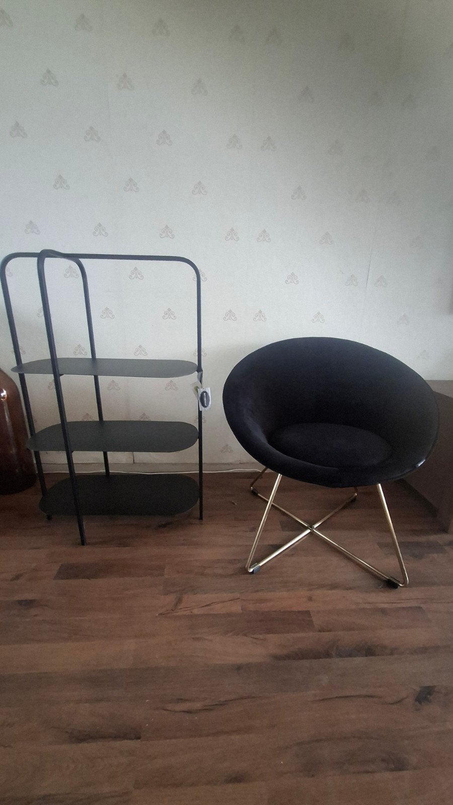 loungestoel & sidetable, Ophalen, Nieuw, Zwart, Metaal