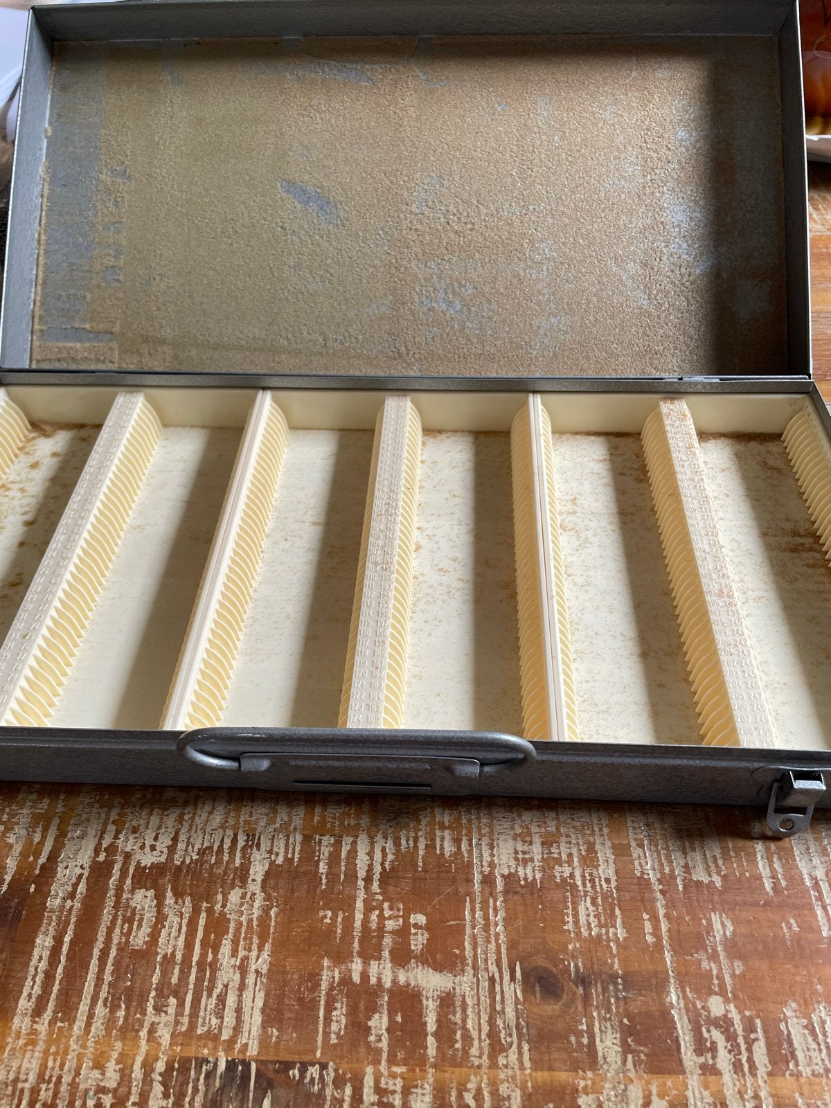 Vintage dia opbergkoffer - stevig en functioneel, Ophalen of Verzenden, Gebruikt