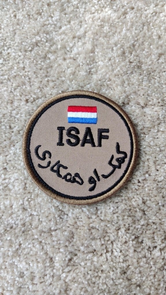 ISAF embleem Landmacht Mariniers Marsof KCT Defensie patch, Verzamelen, Ophalen of Verzenden, Landmacht, Nederland, Embleem of Badge