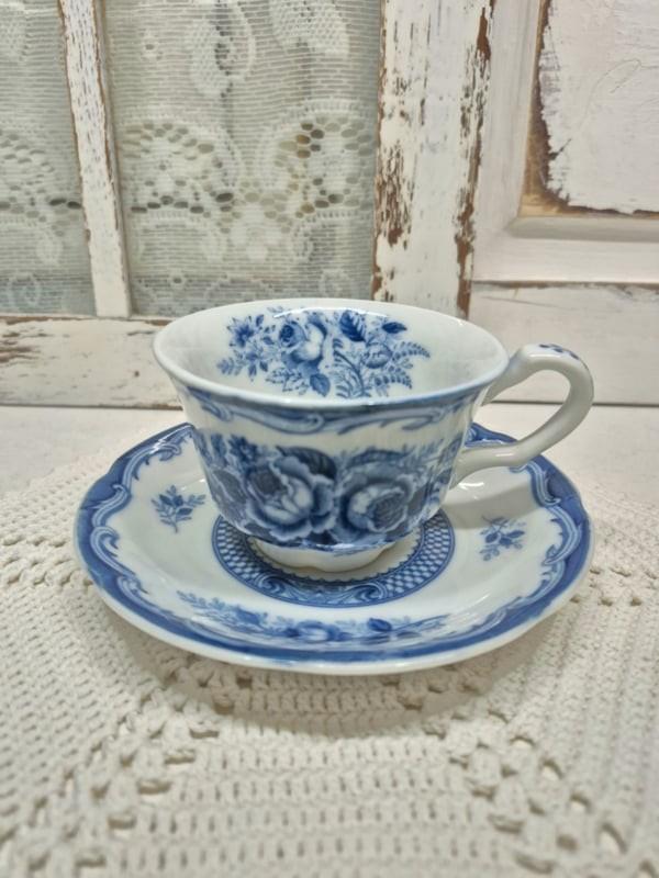 Blue Rose porseleinen kopje, 2 beschikbaar, Antiek en Kunst, Ophalen of Verzenden