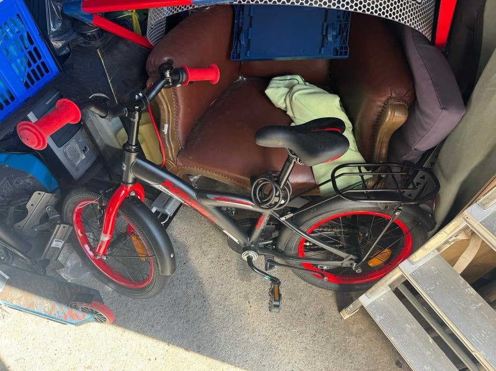 Volare Thombike 16 Inch Jongensfiets Zwart/Rood, Overige merken, Terugtraprem, Gebruikt, Minder dan 49 cm