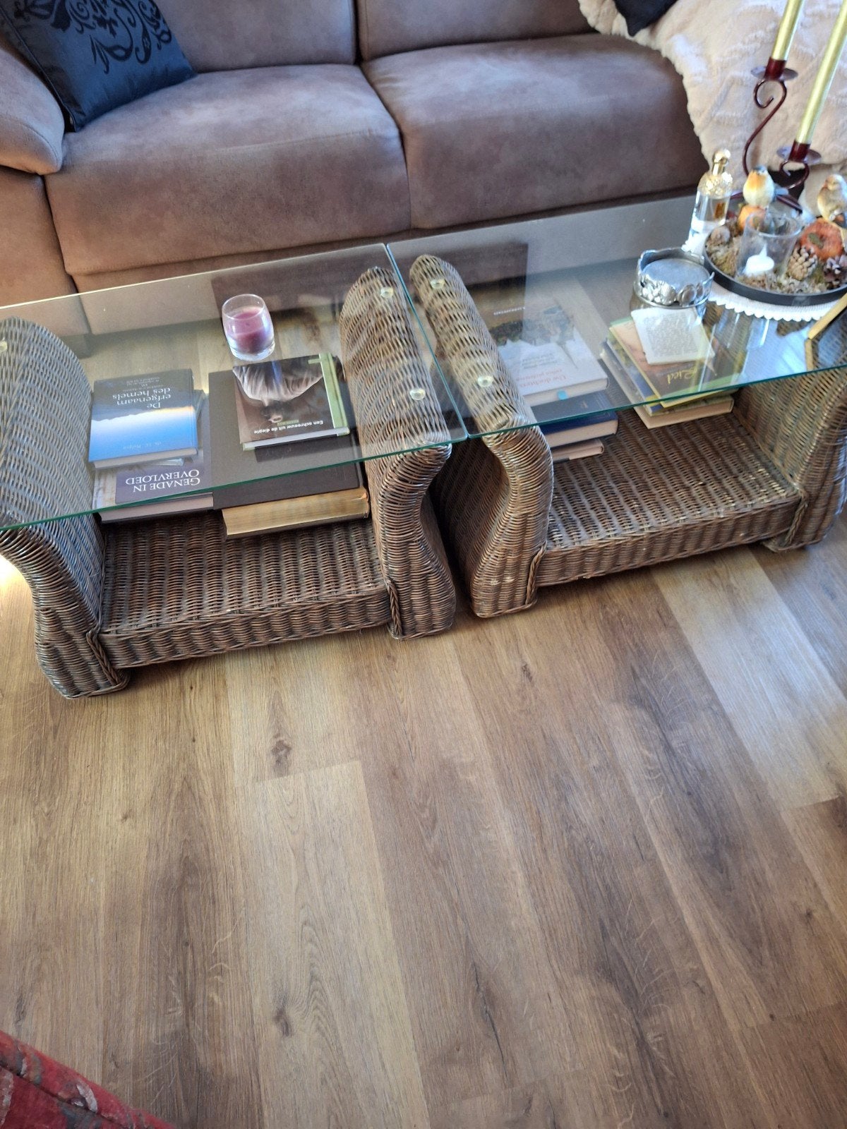 rieten salontafel, Ophalen