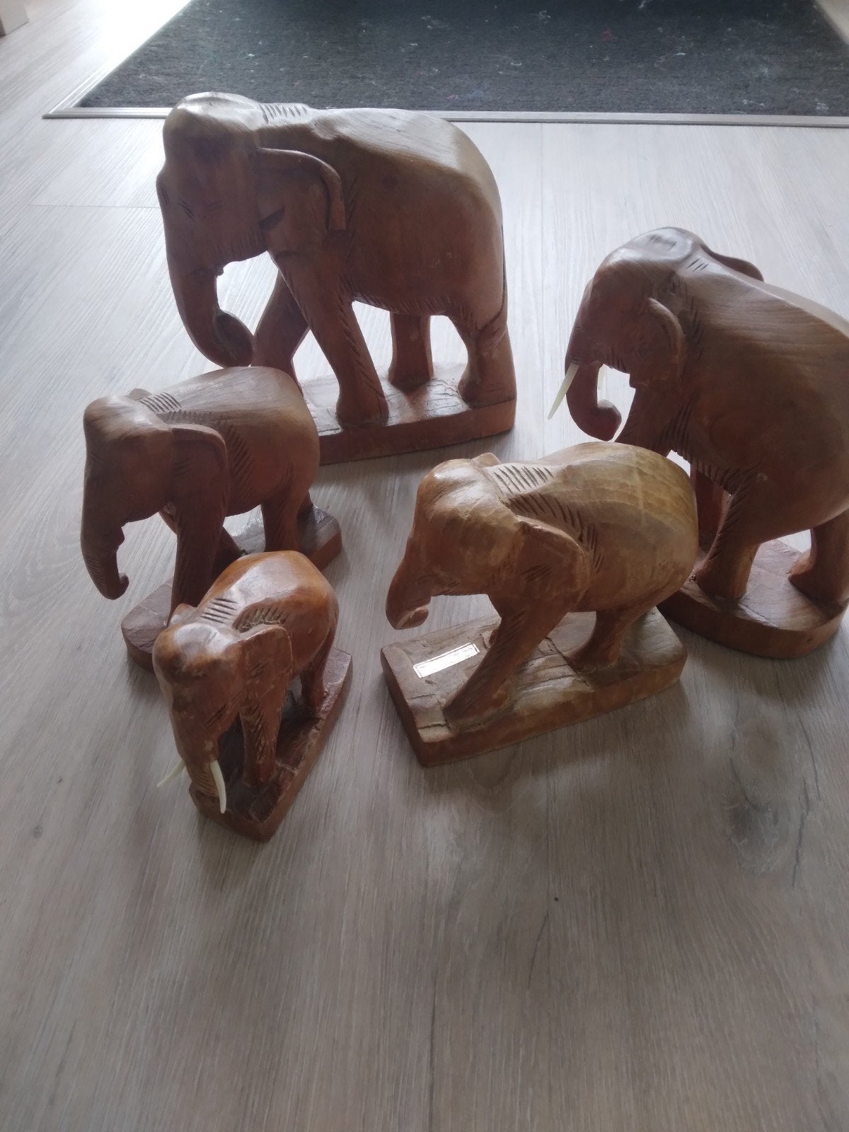 teak houten olifanten, Ophalen of Verzenden, Gebruikt, Dier