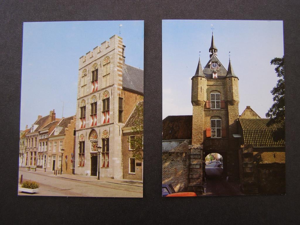 Vianen, provincie Utrecht: Stadhuis en Lekpoort, Verzamelen, Ansichtkaarten | Nederland, Ophalen of Verzenden, 1960 tot 1980, Ongelopen