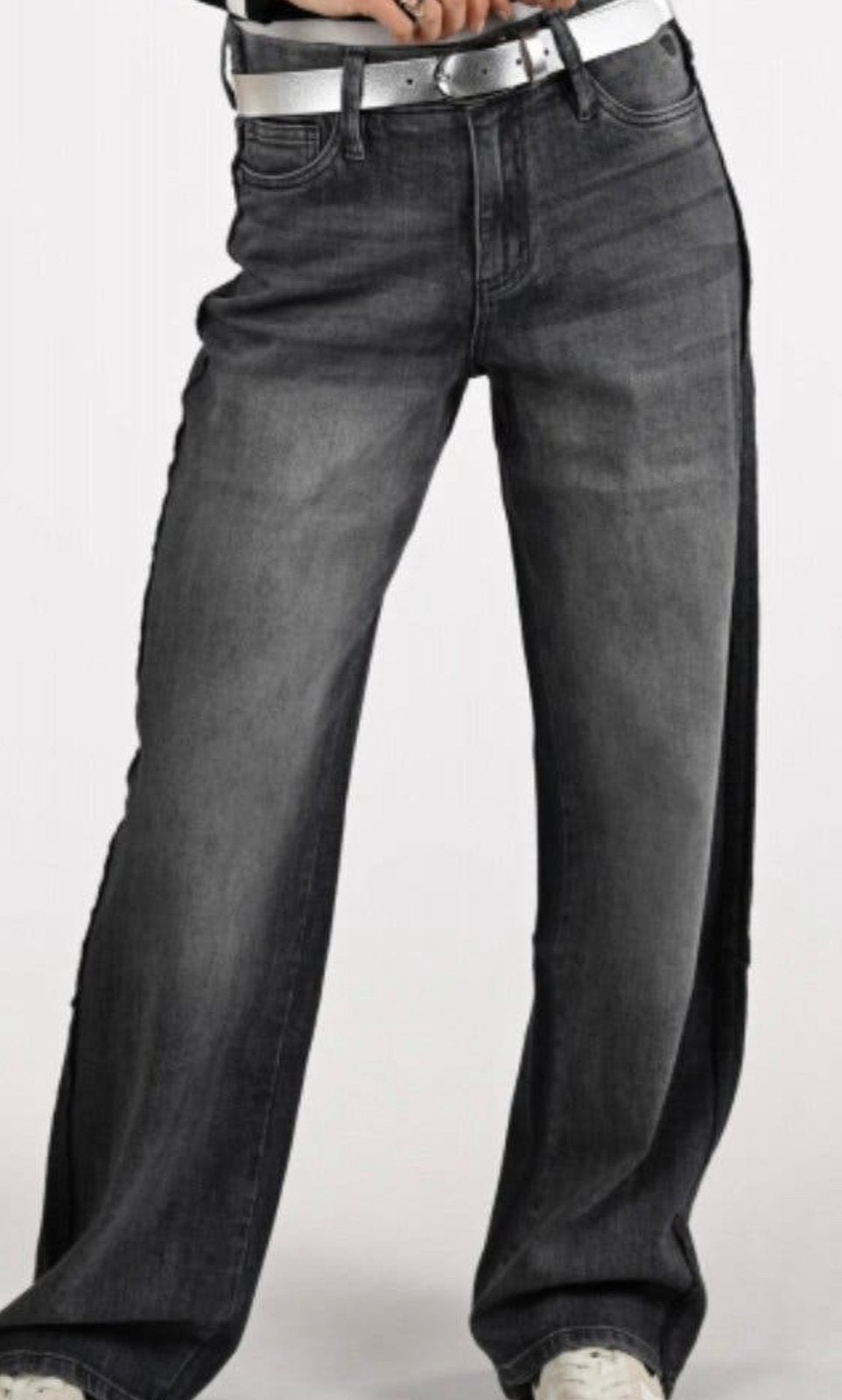 Florez loose jeans straight fit 31 donkergrijs z.g.a.n., Verzenden, Zo goed als nieuw, Grijs, W30 - W32 (confectie 38/40)