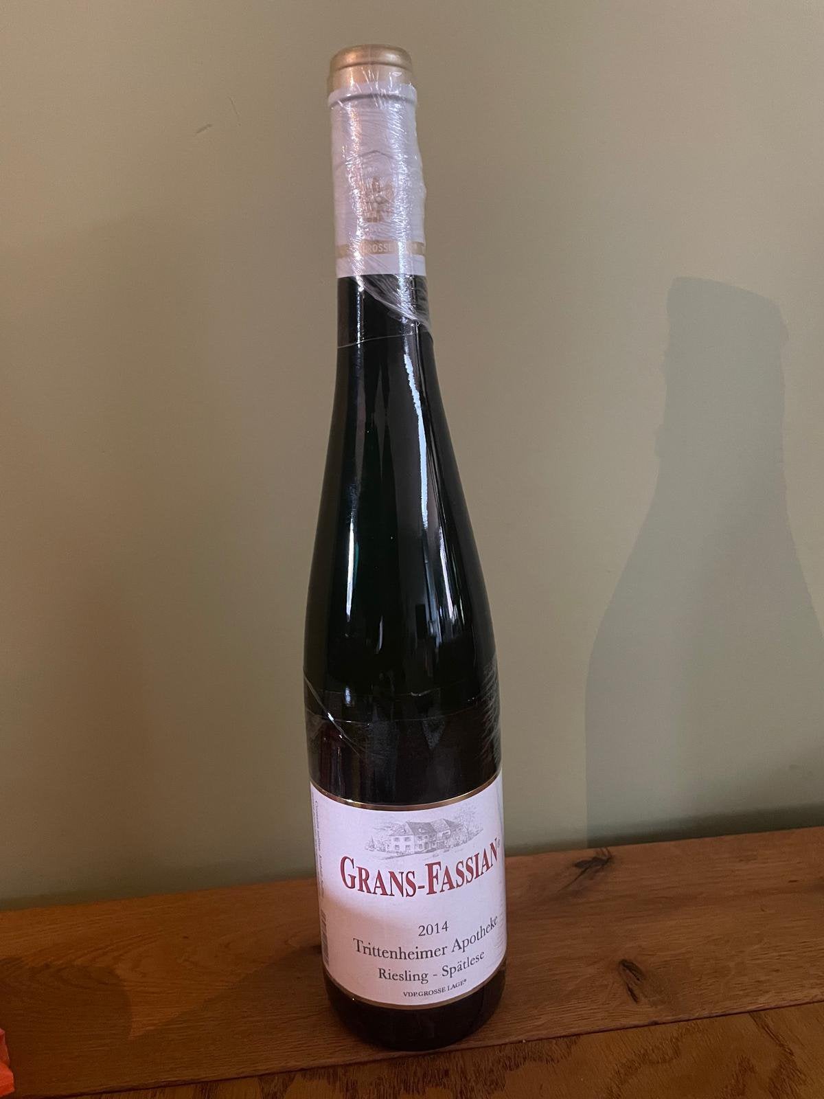 2014 Tittenheimer Apotheke VDP Grose Lage Riesling Spätlese, Ophalen of Verzenden, Nieuw, Frankrijk, Rode wijn