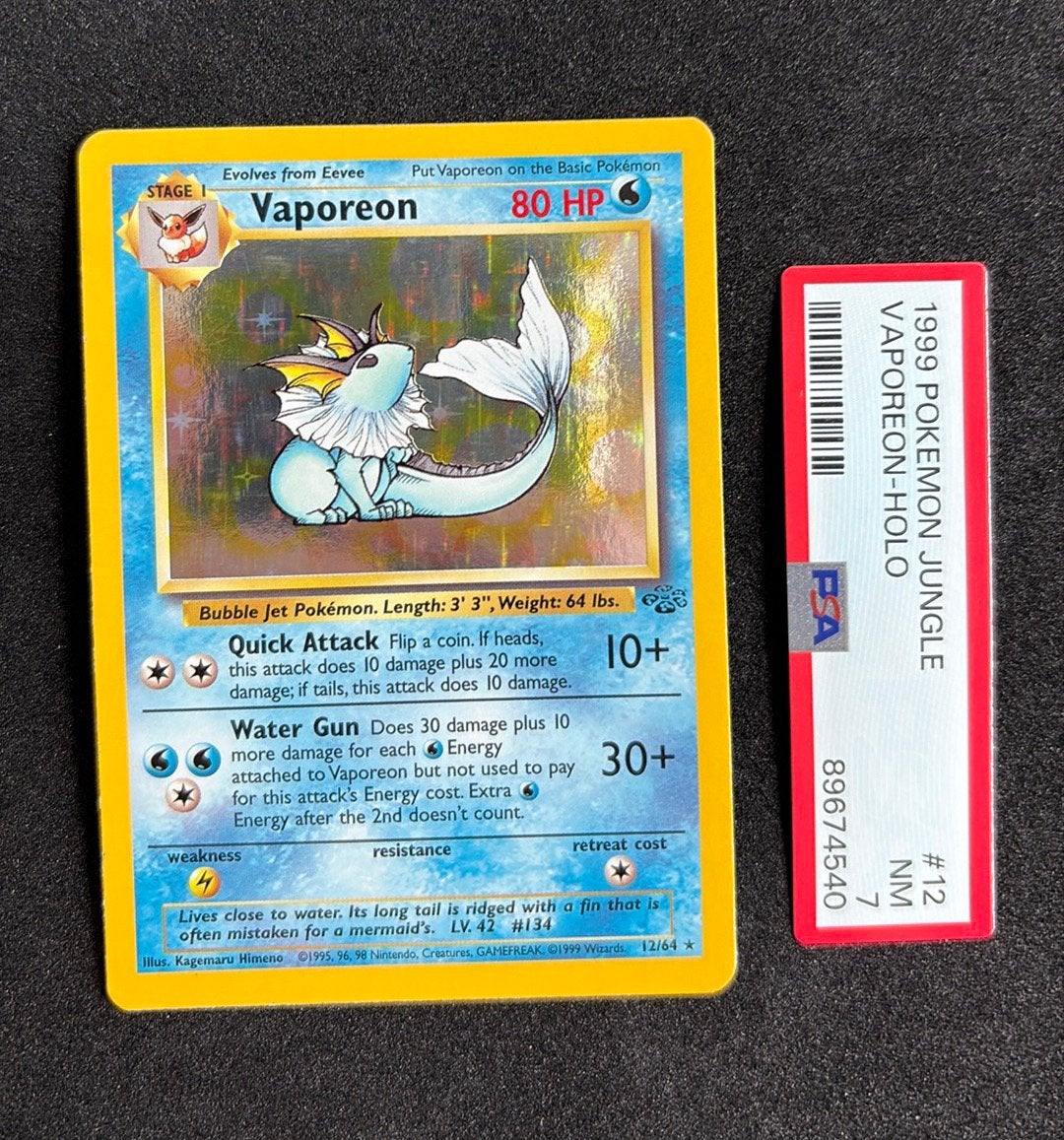 Vaporeon Jungle Unlimited Holo Pokemon, Ophalen of Verzenden, Zo goed als nieuw