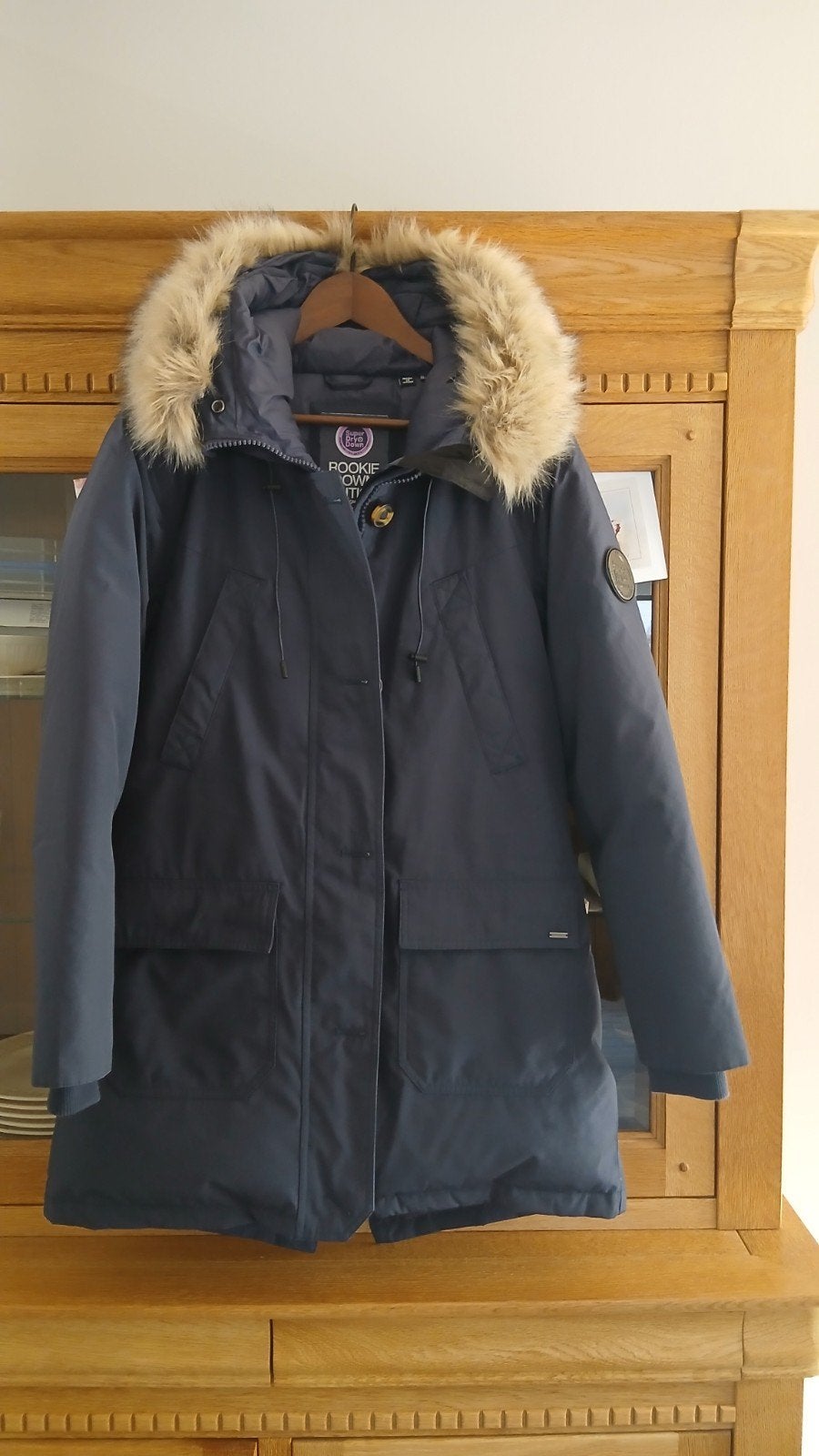 donkerblauwe damesjas Super Dry, Maat 42/44 (L), Ophalen of Verzenden, Zo goed als nieuw, Superdry