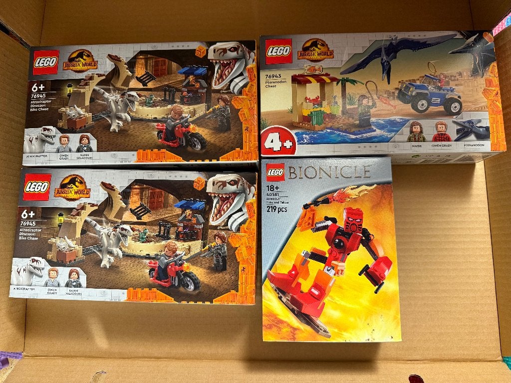 LEGO Jurassic World 76945, 76943 + BIONICLE 40581 (RUILEN), Lego, Nieuw, Ophalen of Verzenden, Complete set
