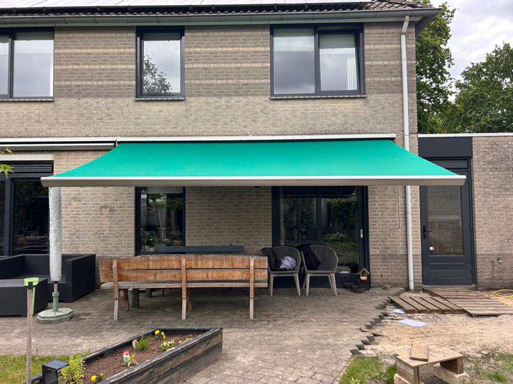 Zonneluifel Knikarm 540x300cm, Ophalen, Gebruikt, 450 cm of meer, Knikarmscherm