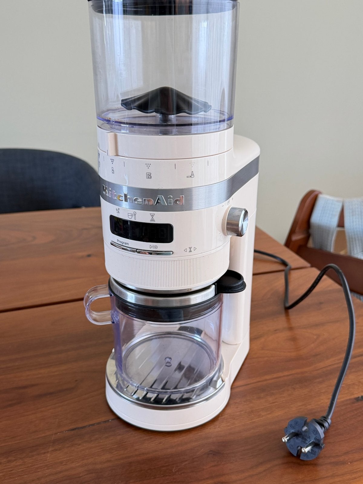 KitchenAid 5KCG8433EAC Koffiebonenmaler - Crème, Ophalen of Verzenden, Gebruikt, Overige merken, Koffiemolen