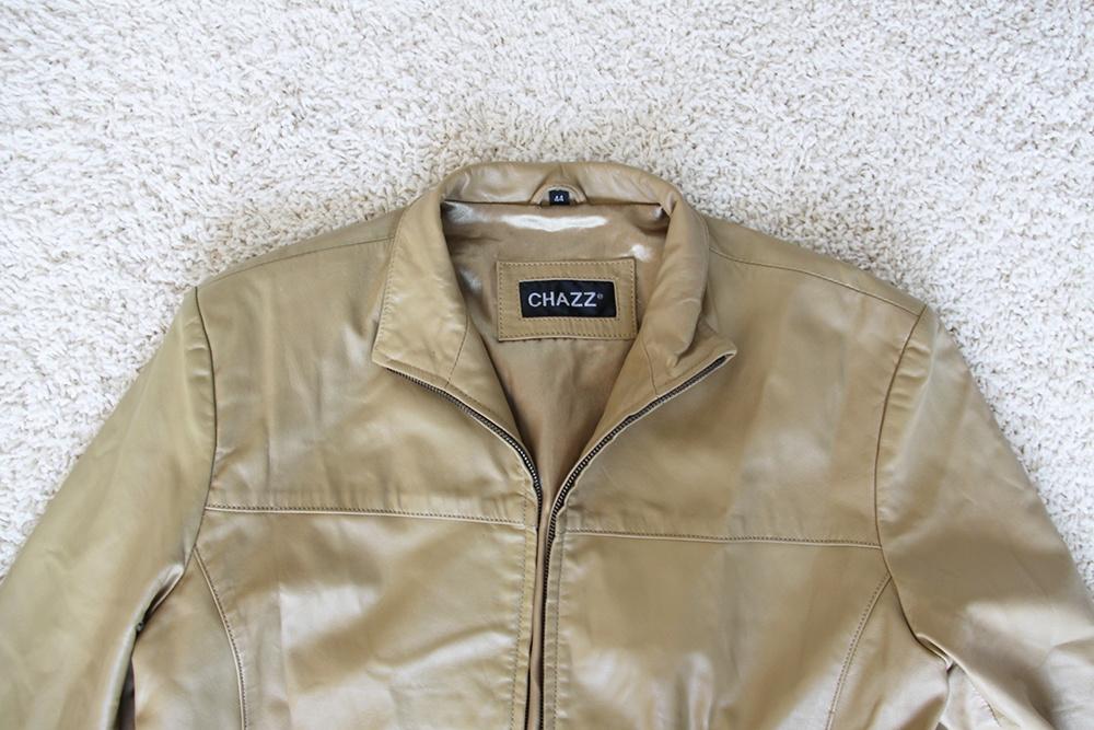 Mooie Zachte Leren Chazz Jas (Maat 44) € 45,-, Maat 42/44 (L), Ophalen of Verzenden, Zo goed als nieuw, Bruin