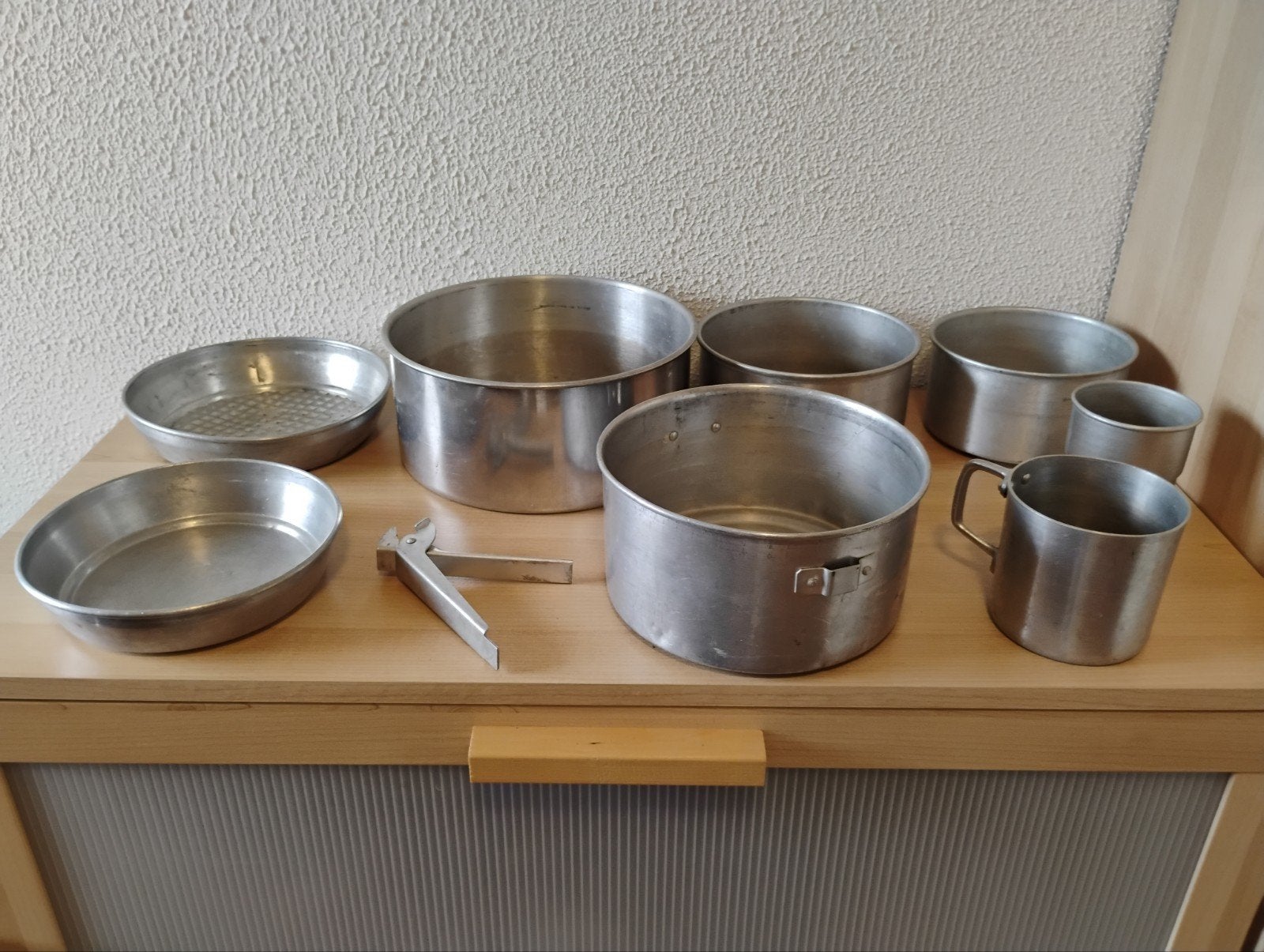Vintage aluminium kampeer kookset en pannen, Caravans en Kamperen, Ophalen of Verzenden