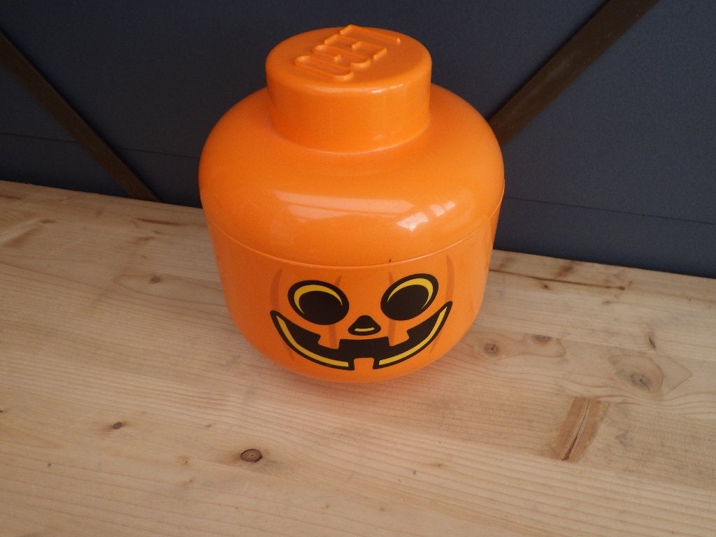 Lego Opbergbox Hoofd Pompoen Oranje, Ophalen, Zo goed als nieuw