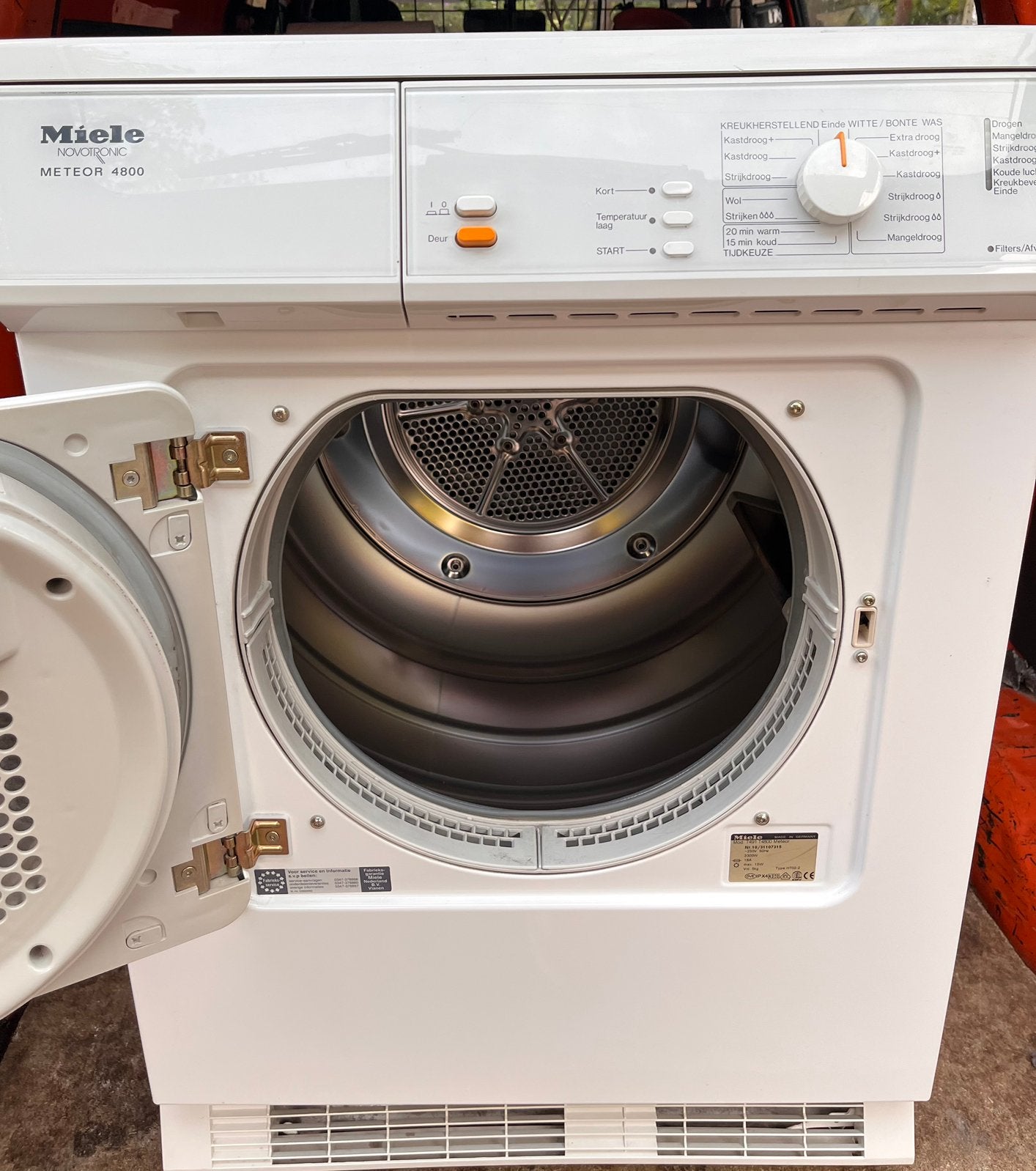 Miele wasdroger model T491 T4800 Meteor, Ophalen, Gebruikt, Luchtafvoer, 4 tot 6 kg