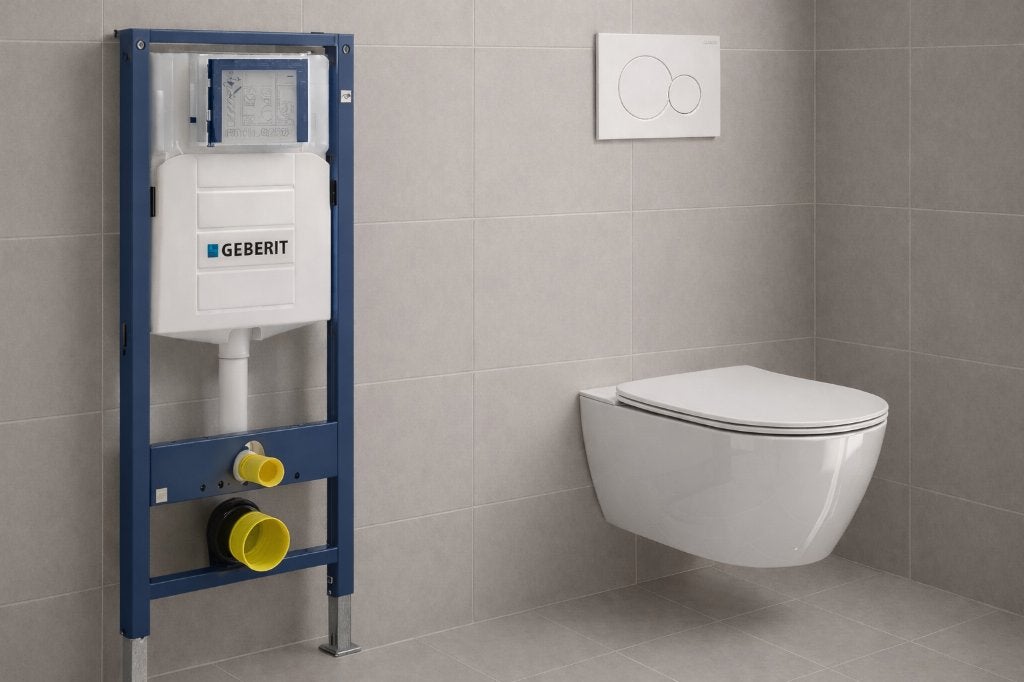 Geberit up320 + Wc + drukplaat sigma01 ACTIE !!, Doe-het-zelf en Verbouw, Sanitair, Ophalen, Nieuw, Toilet