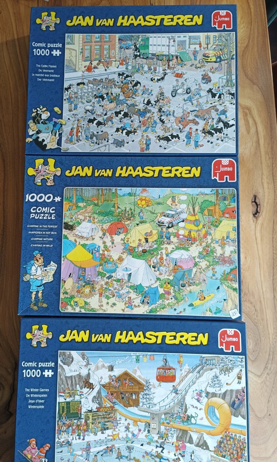 Jan van Haasteren Puzzels - 3x 1000 stukjes, Ophalen of Verzenden, 500 t/m 1500 stukjes, Zo goed als nieuw, Legpuzzel