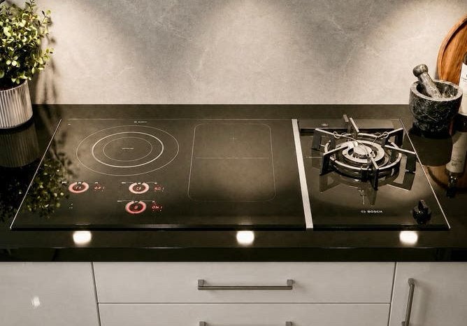 Atag inductie kookplaat 64 cm en domino gaswokbrander, Witgoed en Apparatuur, Kookplaten, Zo goed als nieuw, Inbouw, Inductie