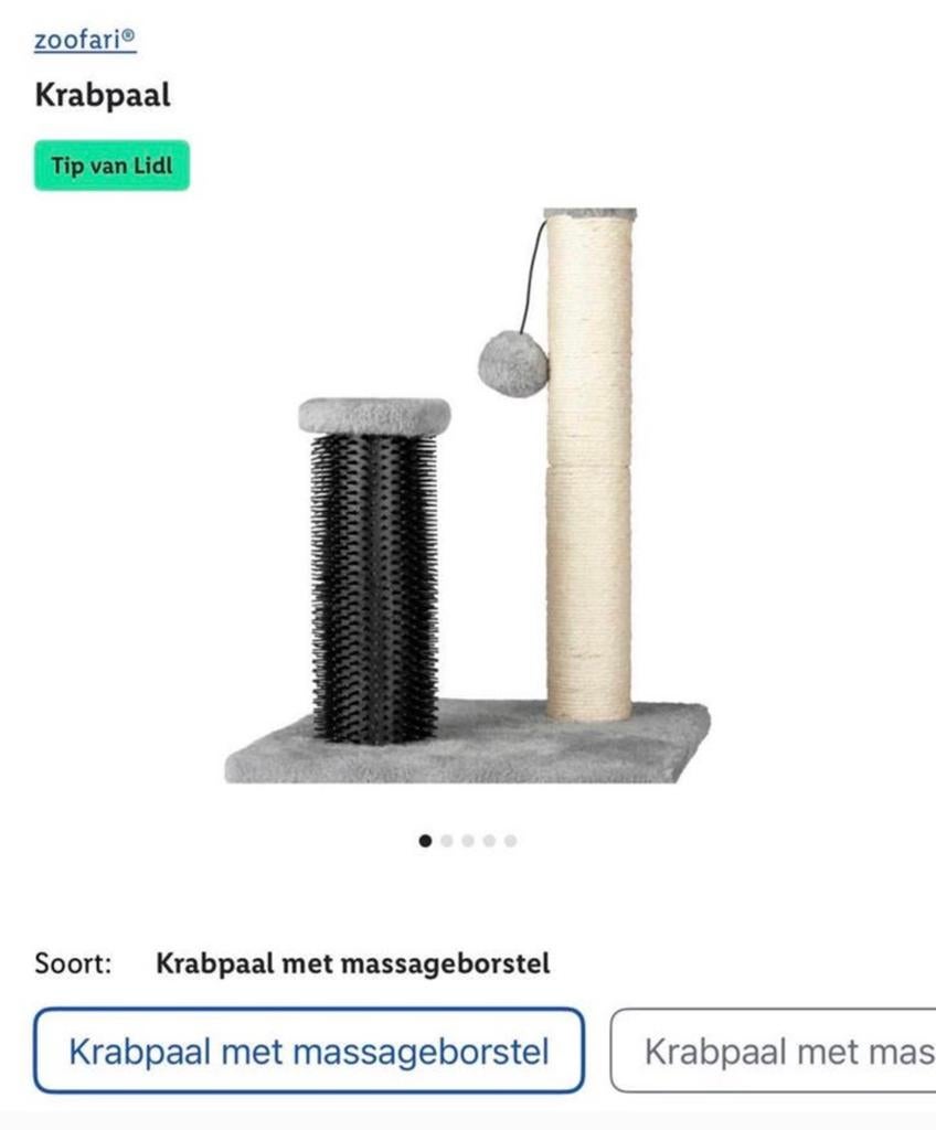 Krabpaal met massageborstel NIEUW, Ophalen, Zo goed als nieuw, Krabpaal