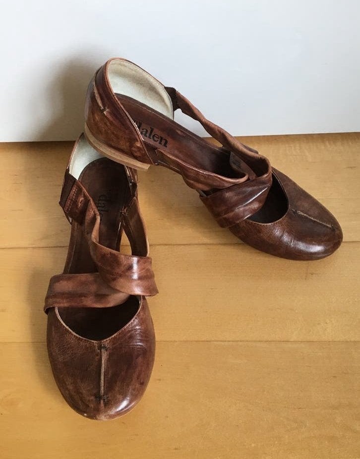 Van Dalen ballerina’s zomer schoenen leer 38 / 39, Ophalen of Verzenden, Gedragen, Bruin, Overige typen