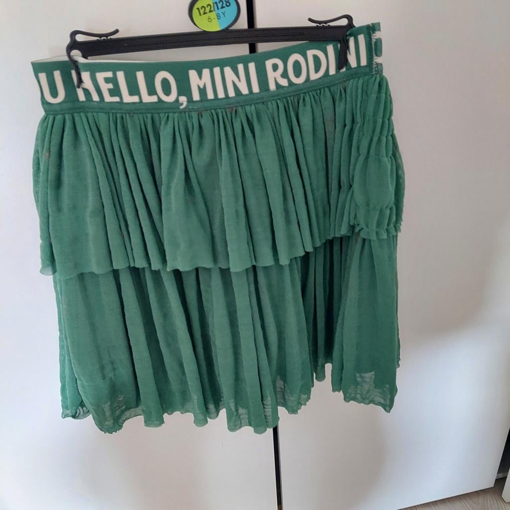 Mini Rodini groen laagjes rokje maat 134/140, Gebruikt, Meisje, Ophalen of Verzenden, Jurk of Rok