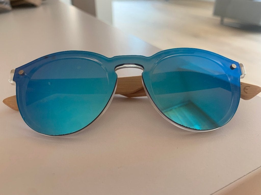 Blauwe Zonnebril, Sieraden, Tassen en Uiterlijk, Zonnebrillen en Brillen | Heren, Ophalen of Verzenden, Zo goed als nieuw, Blauw