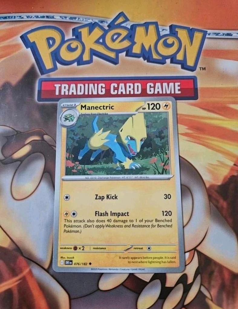 Manectric 076/182 Destined Rivals pokemon kaart nm, Ophalen of Verzenden, Zo goed als nieuw, Losse kaart
