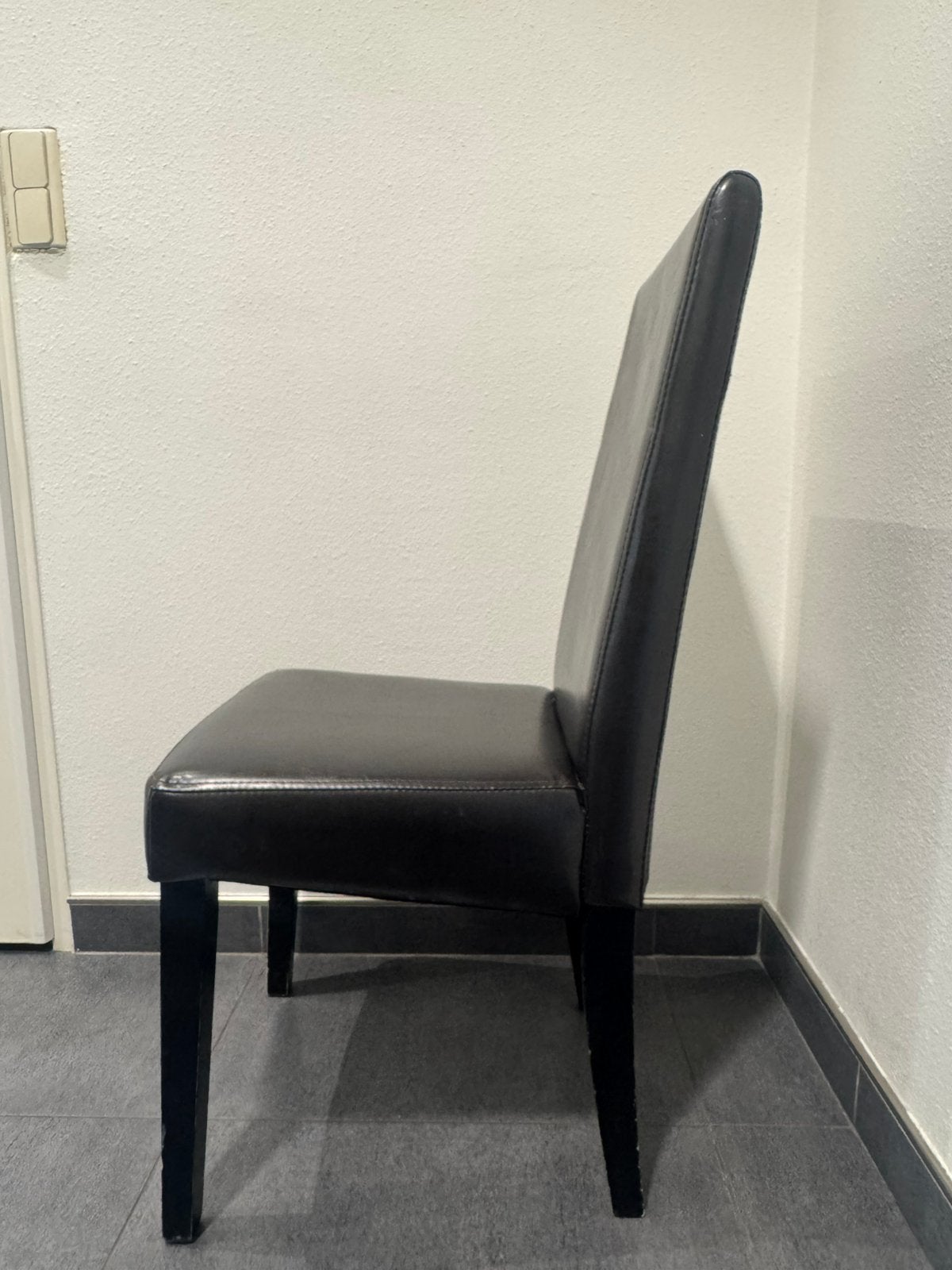 Eetstoelen mokka bruin, Ophalen, Gebruikt, Bruin, Leer