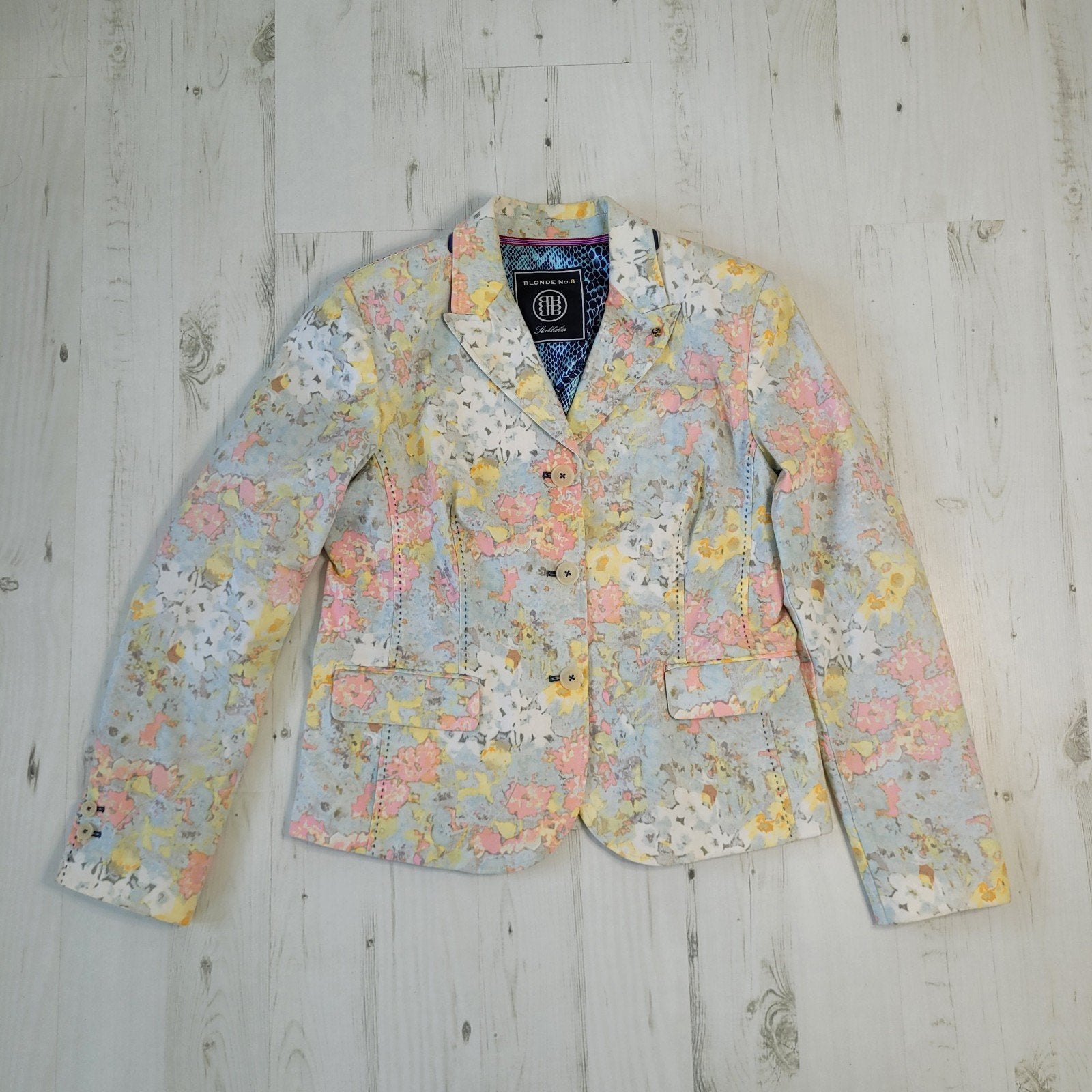 Blonde No 8 colbert jasje maat 42 floral bloemen patroon, Overige kleuren, Maat 42/44 (L), Ophalen of Verzenden, Zo goed als nieuw