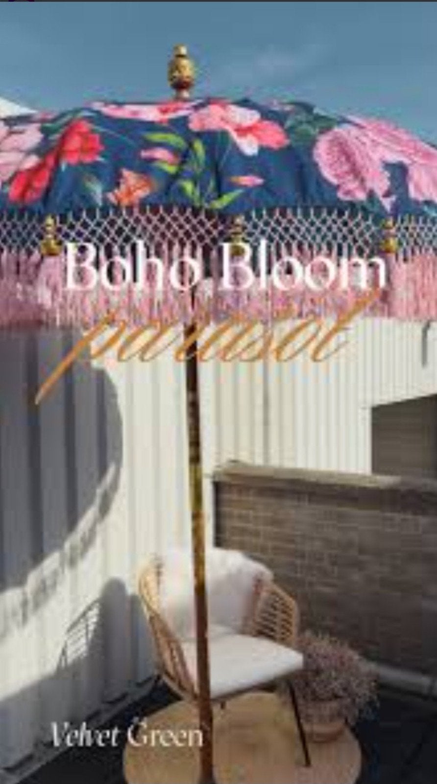 Balinese grote stok parasol 1.80m, Tuin en Terras, Parasols, Ophalen of Verzenden, Nieuw, 1 tot 2 meter, Stokparasol