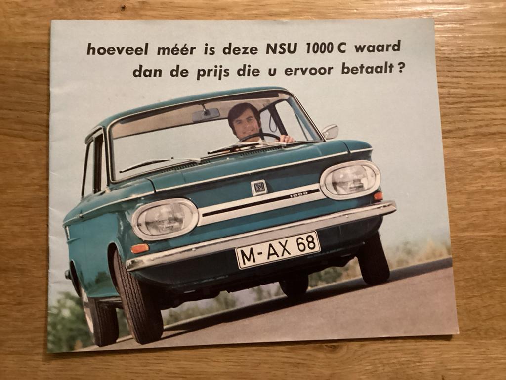 NSU 1000 C AutoFolder - Origineel uit de jaren '60, Ophalen of Verzenden, Gelezen, Overige merken