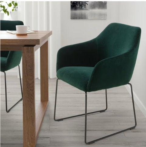IKEA TOSSBERG eetkamerstoel fluweel groen, Huis en Inrichting, Stoelen, Ophalen, Gebruikt, Overige kleuren, Stof