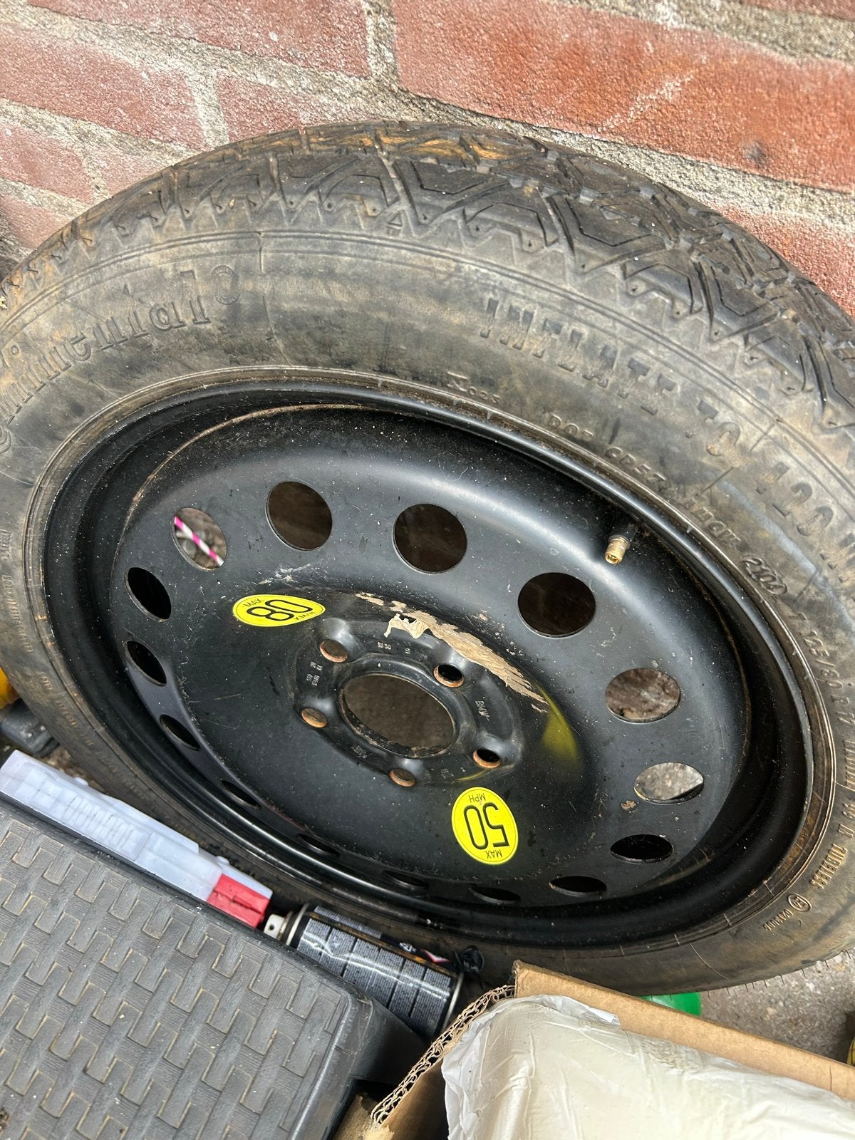 BMW thuiskomer T125/80 R17, Gebruikt, Banden en Velgen, 17 inch, Ophalen of Verzenden