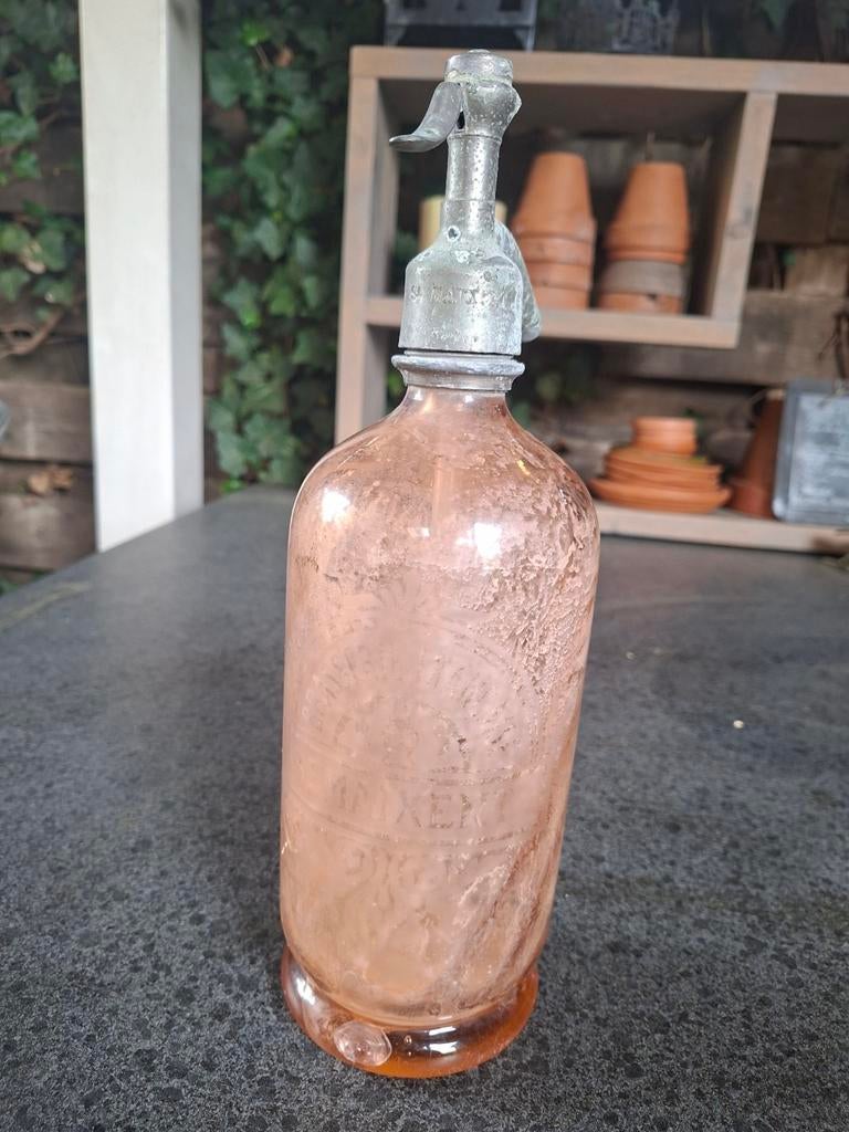 Antieke Roze Siflesfles - Limonadefles, Ophalen of Verzenden