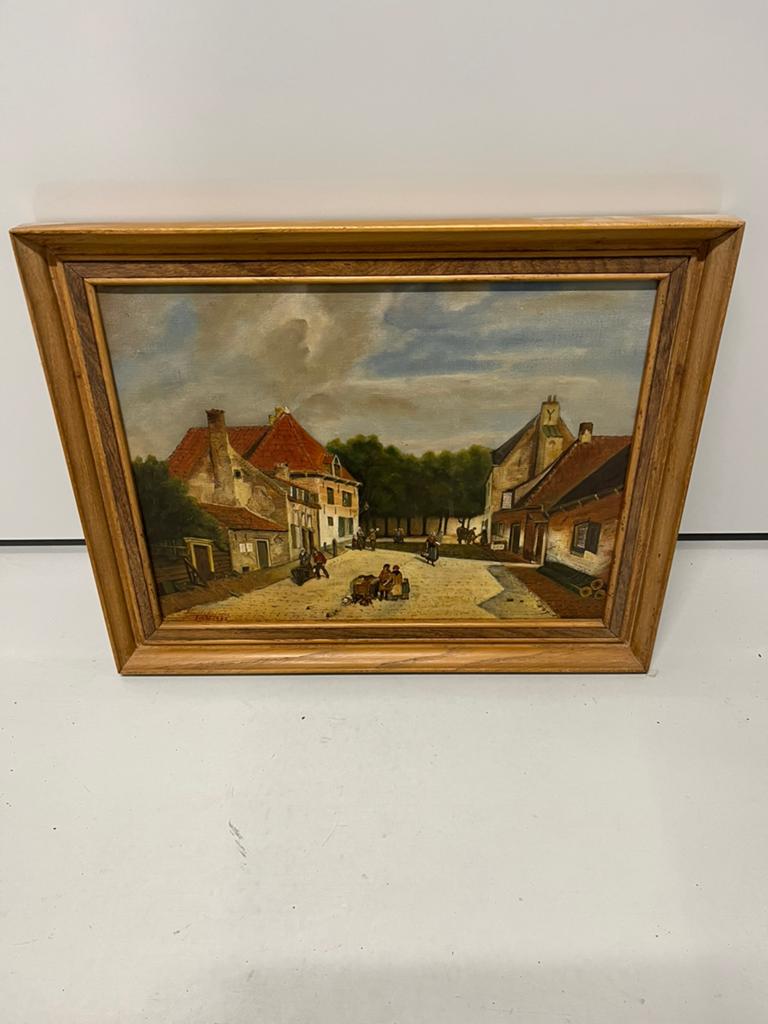 Dorpsgezicht schilderij W. Verstraaten, januari 1987, Ophalen