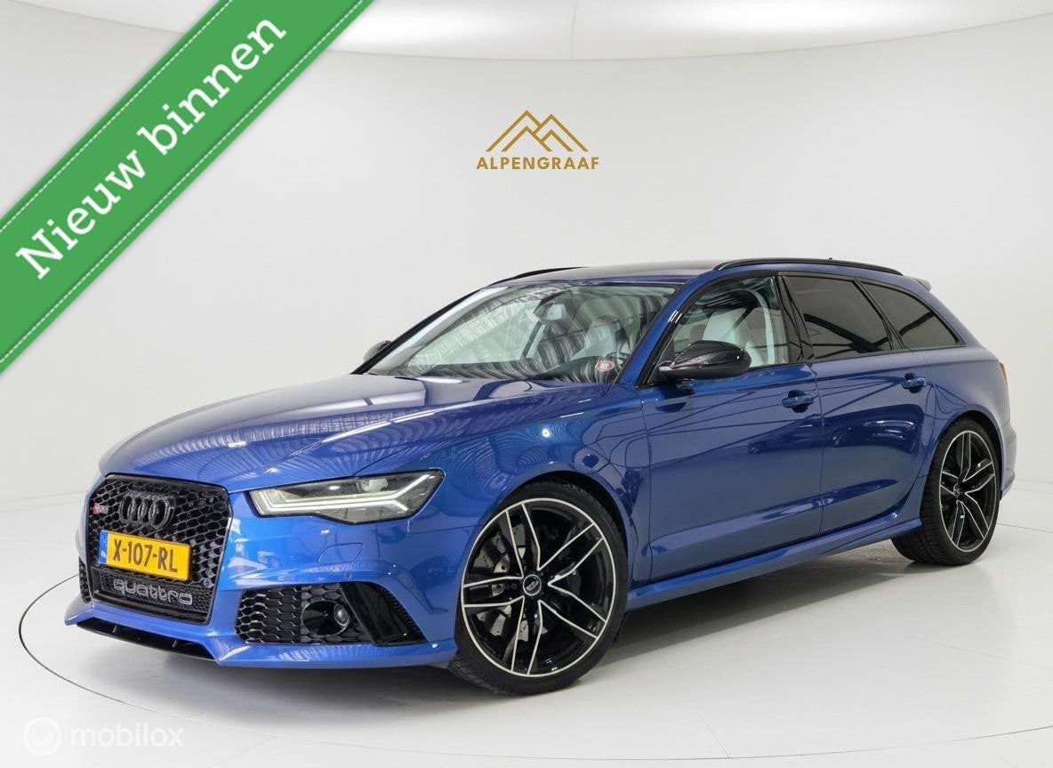 Audi RS 6 Avant 4.0 TFSI RS 6 quattro MTM 670PK Dealeronderh, Auto's, Automaat, Gebruikt, Blauw, Geïmporteerd