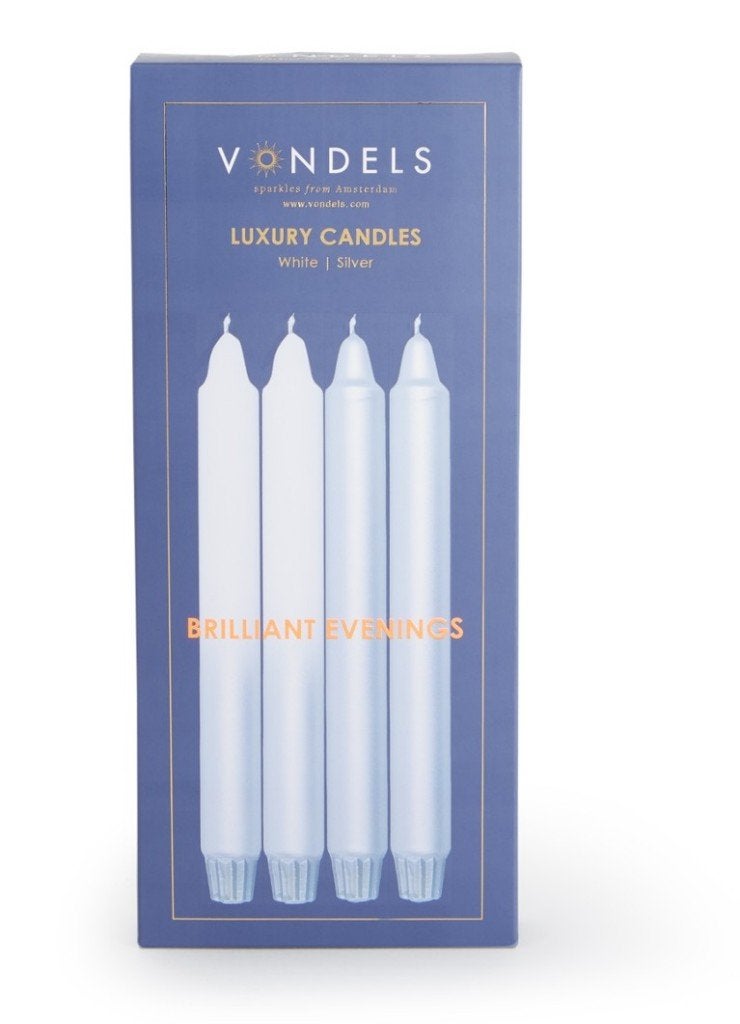 Vondels Brilliant Evenings kaarsen set 4 kaarsen kerstcadeau, Ophalen of Verzenden, Nieuw, Overige materialen, Kaars