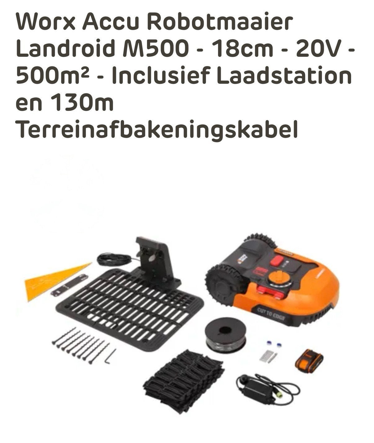 Robot grasmaaier Landroid M 500 met garage., Ophalen, Zo goed als nieuw, Minder dan 20 cm, Bestuurbaar via app